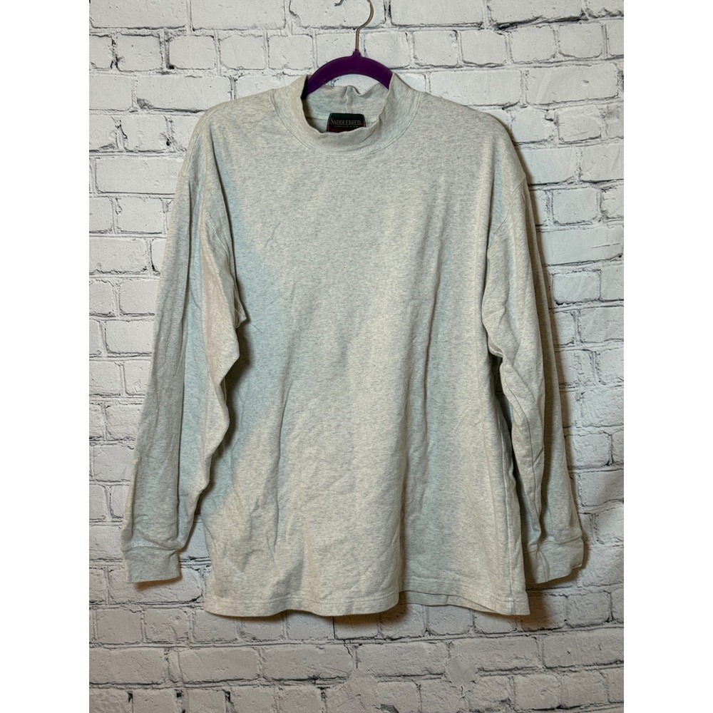 Saddlebred Mens Mock Neck Long Sleeve T Shirt Gray Heather Size M‎ Cotton Blend